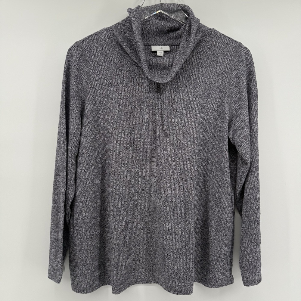J Jill Womens Medium Purple Gray Cowl Neck Long Sleeve Knit Pullover Top M